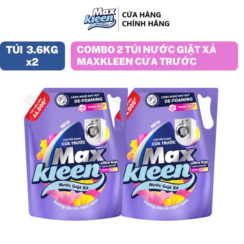 Ảnh Combo 2 Túi Nước Giặt Xả MaxKleen chuyên dụng Cửa Trước 3.6kg Hương Nước hoa huyền diệu/Dấu ấn ngọt ngào 3