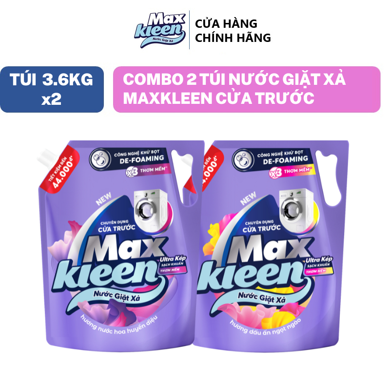 Ảnh Combo 2 Túi Nước Giặt Xả MaxKleen chuyên dụng Cửa Trước 3.6kg Hương Nước hoa huyền diệu/Dấu ấn ngọt ngào 4