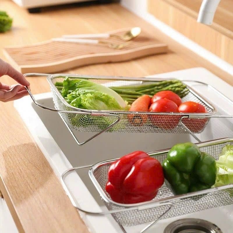 rổ lưới inox gác bồn rửa bát . rau củ quả đa năng.inox 304 chống rỉ ...