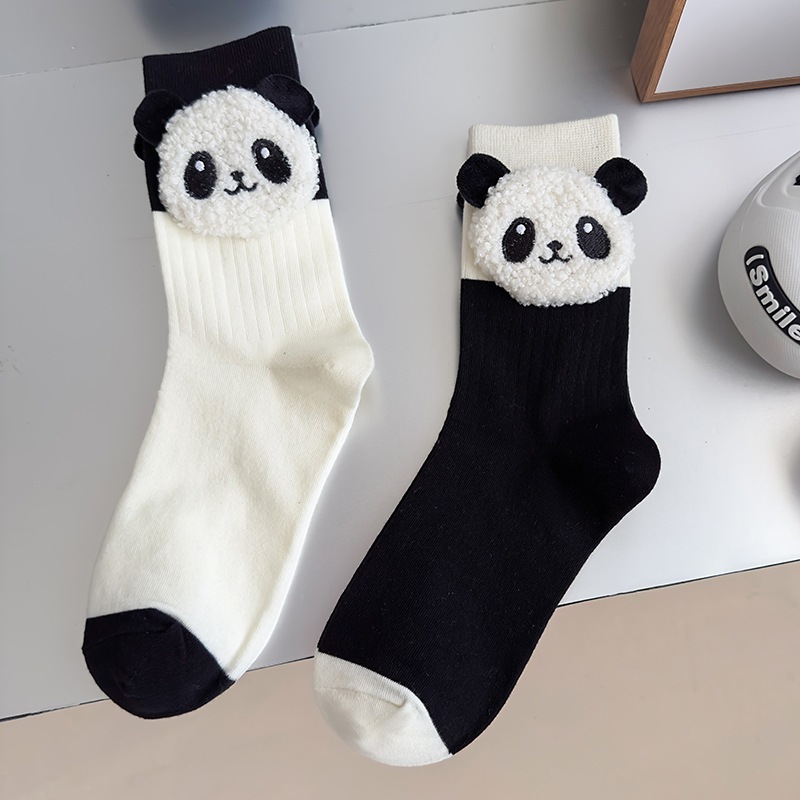 Vớ Tất nữ thêu nổi hình Gấu cao cổ siêu dễ thương và xinh xắn