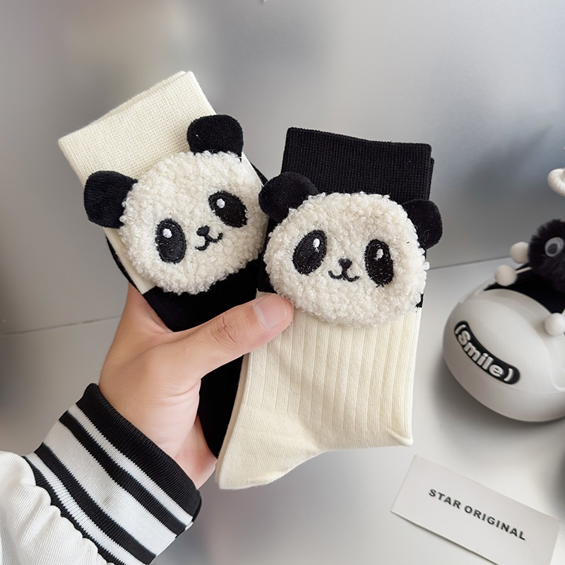 Vớ Tất nữ thêu nổi hình Gấu cao cổ siêu dễ thương và xinh xắn