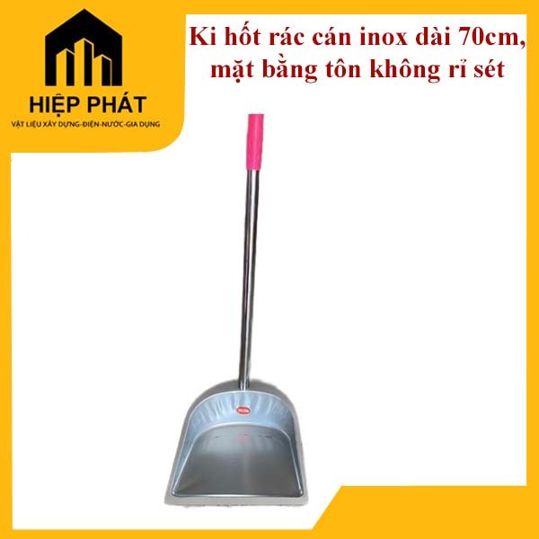 Ki hốt rác cán inox dài 70cm, mặt bằng tôn không rỉ sét | Shopee Việt Nam