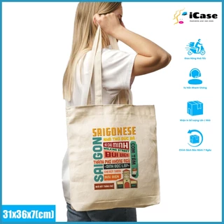 Túi vải Canvas iCase bộ sưu tập tỉnh thành Sài Gòn - nhiều kích thước