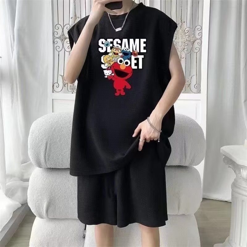 Bộ Phông Hè Thể Thao Cổ Tròn Phối Hoạ Tiết 5D SESAME Sành Điệu, Chất Liệu Cotton Mềm Mịn Thấm Hút Mồ Hôi Cực Tốt
