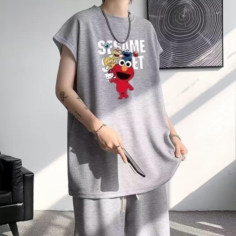 Bộ Phông Hè Thể Thao Cổ Tròn Phối Hoạ Tiết 5D SESAME Sành Điệu, Chất Liệu Cotton Mềm Mịn Thấm Hút Mồ Hôi Cực Tốt