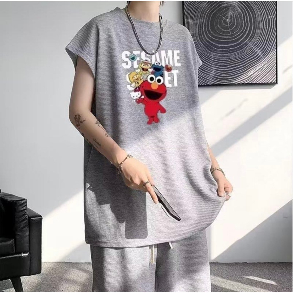 Bộ Phông Hè Thể Thao Cổ Tròn Phối Hoạ Tiết 5D SESAME Sành Điệu, Chất Liệu Cotton Mềm Mịn Thấm Hút Mồ Hôi Cực Tốt