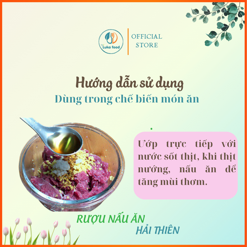 Rượu Nấu Ăn Hải Thiên 450ml - Khử Mùi Tanh, Ướp Thịt Cá Thơm Ngon, Nguyên Liệu Tự Nhiên, An Toàn Sức Khỏe Luka Food