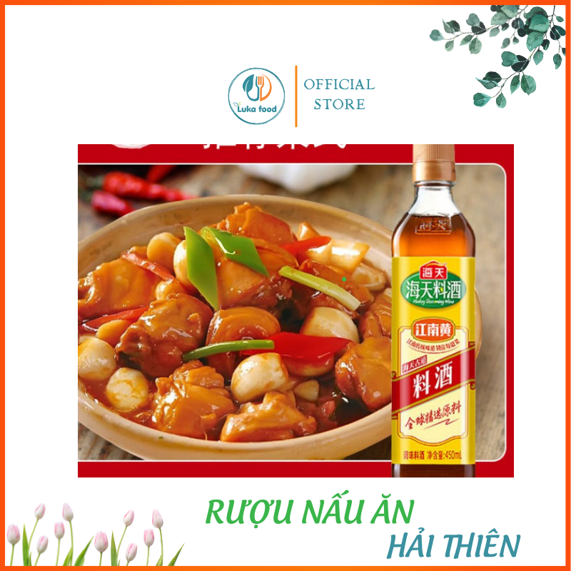 Rượu Nấu Ăn Hải Thiên 450ml - Khử Mùi Tanh, Ướp Thịt Cá Thơm Ngon, Nguyên Liệu Tự Nhiên, An Toàn Sức Khỏe Luka Food