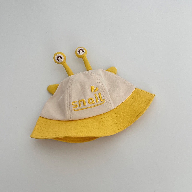 Mũ nón vành hình mắt ốc sên Snail cho bé trai bé gái đi học kèm chắn giọt kéo khoá mesocshop