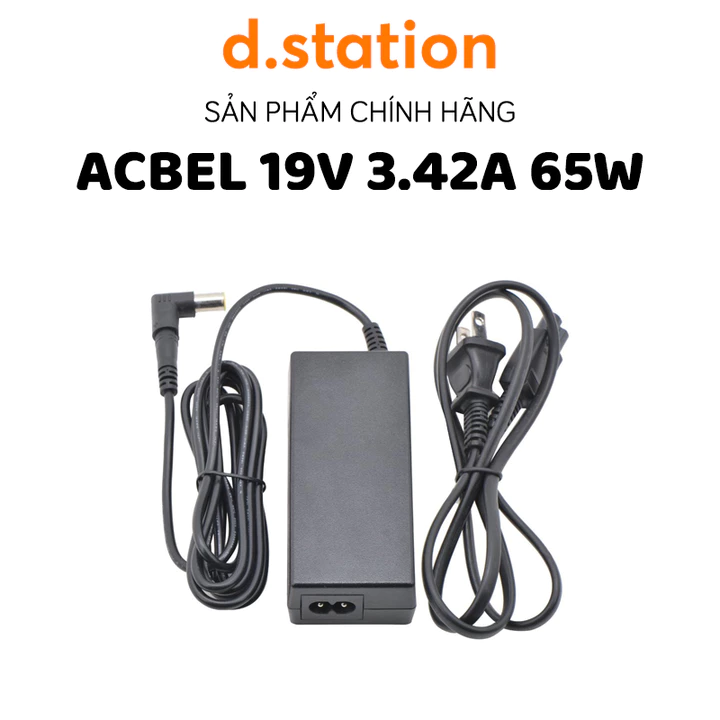 Sạc Laptop Dell 19.5V- 3.42A 65W Acbel (TẶNG THÊM 1 ĐẦU SẠC) - Sạc laptop dell chân to - Hàng chính hãng