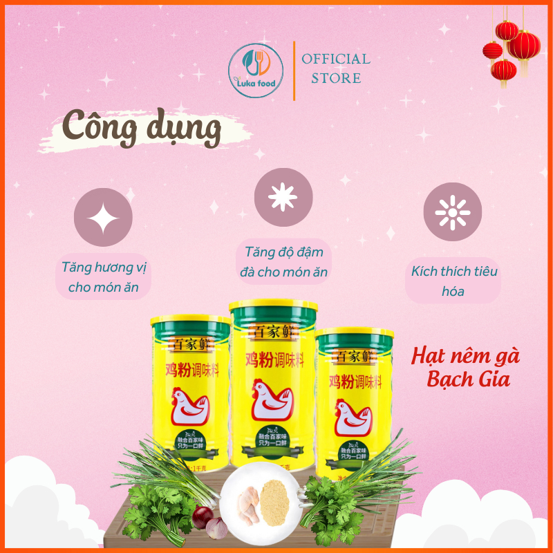Hạt Nêm Gà Knorr Hồng Kông Bạch Gia Cao Cấp Hộp 1kg - Bí Quyết Nước Lèo Phở, Hủ Tiếu Đậm Đà Chuẩn Vị Nhà Hàng Luka Food