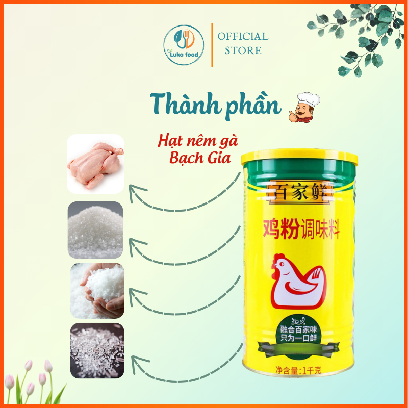 Hạt Nêm Gà Knorr Hồng Kông Bạch Gia Cao Cấp Hộp 1kg - Bí Quyết Nước Lèo Phở, Hủ Tiếu Đậm Đà Chuẩn Vị Nhà Hàng Luka Food