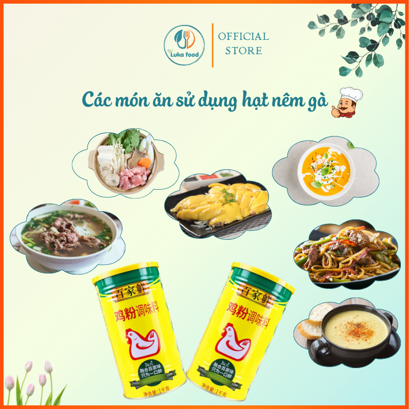 Hạt Nêm Gà Knorr Hồng Kông Bạch Gia Cao Cấp Hộp 1kg - Bí Quyết Nước Lèo Phở, Hủ Tiếu Đậm Đà Chuẩn Vị Nhà Hàng Luka Food