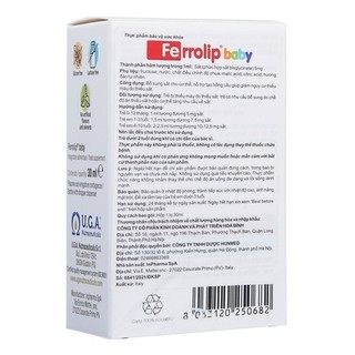 Sắt Hữu Cơ cho bé Ferrolip Baby 30ml không tanh, dễ uống và giúp hạn chế tối đa táo ở trẻ