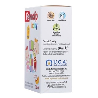 Sắt Hữu Cơ cho bé Ferrolip Baby 30ml không tanh, dễ uống và giúp hạn chế tối đa táo ở trẻ