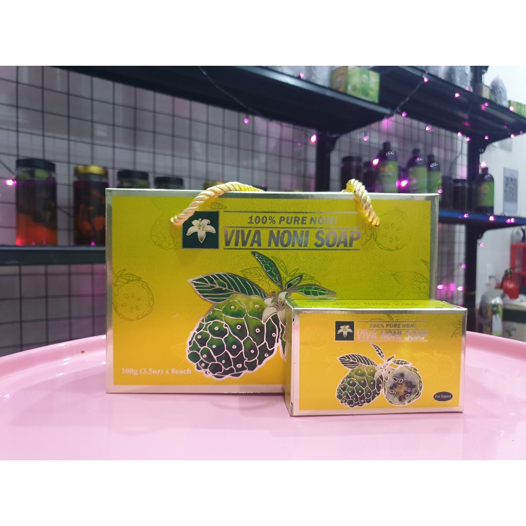 Xà bông nhàu xuất khẩu Noni Soap - combo 2 bánh hộp vàng