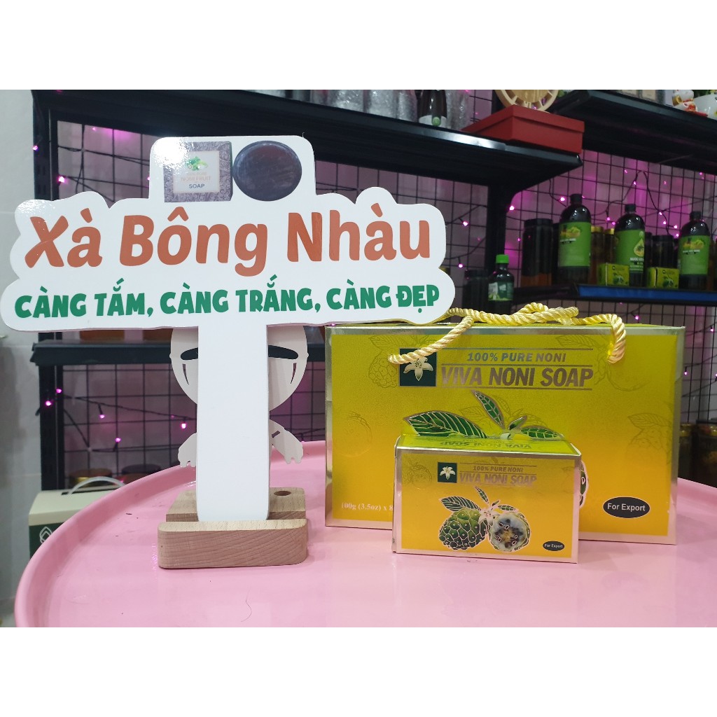 Xà bông nhàu xuất khẩu Noni Soap - combo 2 bánh hộp vàng