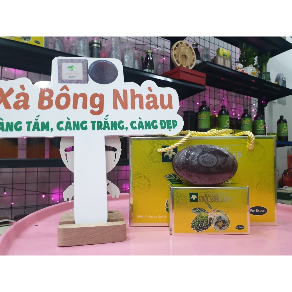 Xà bông nhàu xuất khẩu Noni Soap - combo 2 bánh hộp vàng