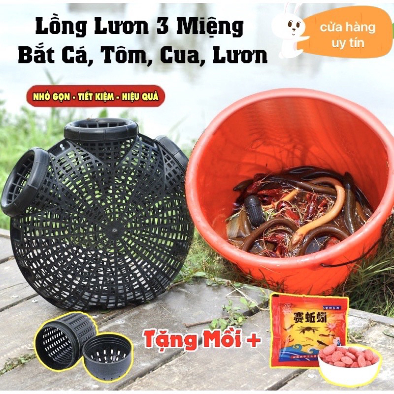 Rọ Bẫy Lươn, Tôm, Cá 8 Cửa hàng loại 1 Nhựa PP Thái Lan - Bẫy Tôm, Cua, Cá, Lươn, Trạch + Tặng Mồi và hộp AMIZIN