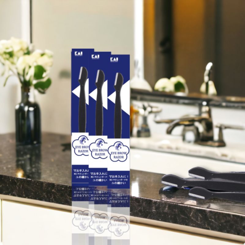 Dao Cạo Lông Mày Cán Dài Kai 38532 Groom HC1162 ( Lẻ 1 Cây )