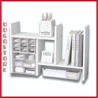 Kệ sách để bàn bằng gỗ đa năng màu trắng tháo rời lắp ghép dễ dàng tiện lợi