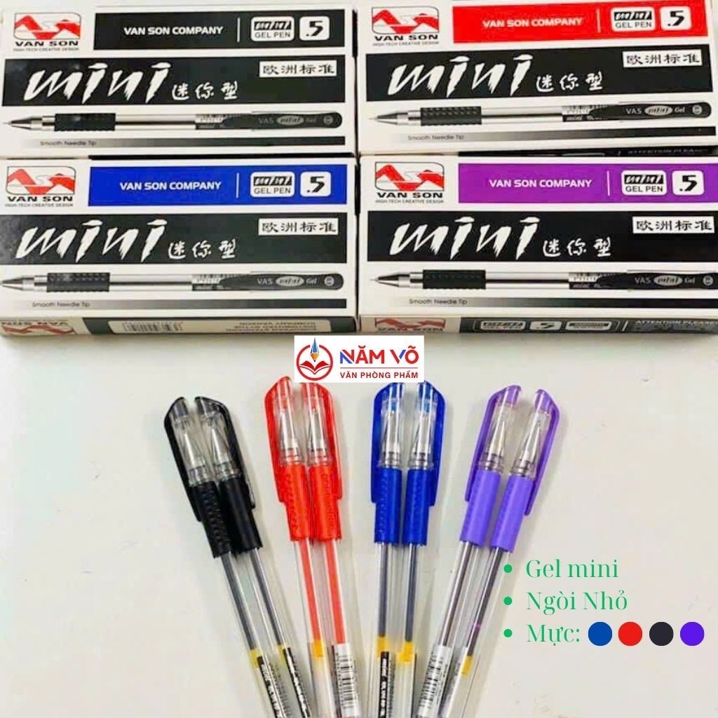 HỘP 12 Cây Bút Viết Gel Mực Nước Mini Vân Sơn VS Mini King K009 / K 009 ...