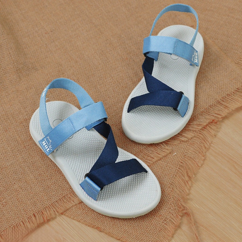 Ảnh Sandal nam nữ unisex MOL quai chữ Z MS1166XD màu xanh 2