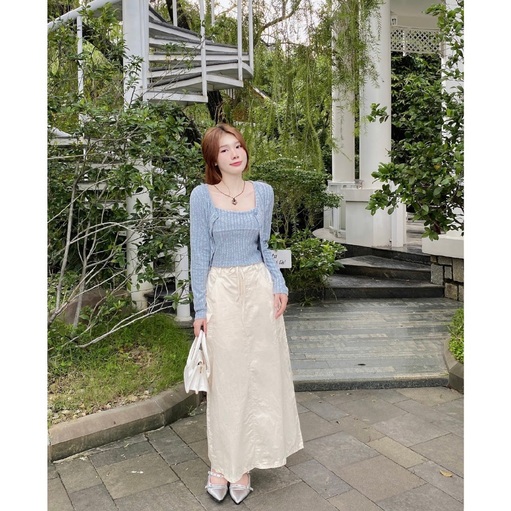 LYRA Set áo cadigan mix áo 2 dây chất lông mịn mềm, phong cách trẻ trung, Hàn Quốc – CSYSE0088 spe