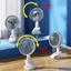 Quạt Tích Điện Để Bàn Có Đế Kẹp Tiện Lợi, Đầu Xoay 360 Độ, Quạt Tích Điện Để Bàn Có đế kẹp hít tường