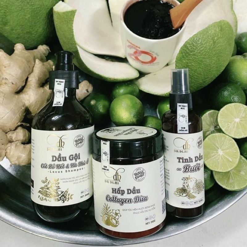 (Combo 3 Chai) Dầu Gội và Dầu Xả, Xịt Bồ Kết Hà Thủ Ô, Dừa Dr DIHI Hỗ Trợ Mọc Tóc Giảm Rụng Tóc Giúp Tóc Nhanh Dài 2024