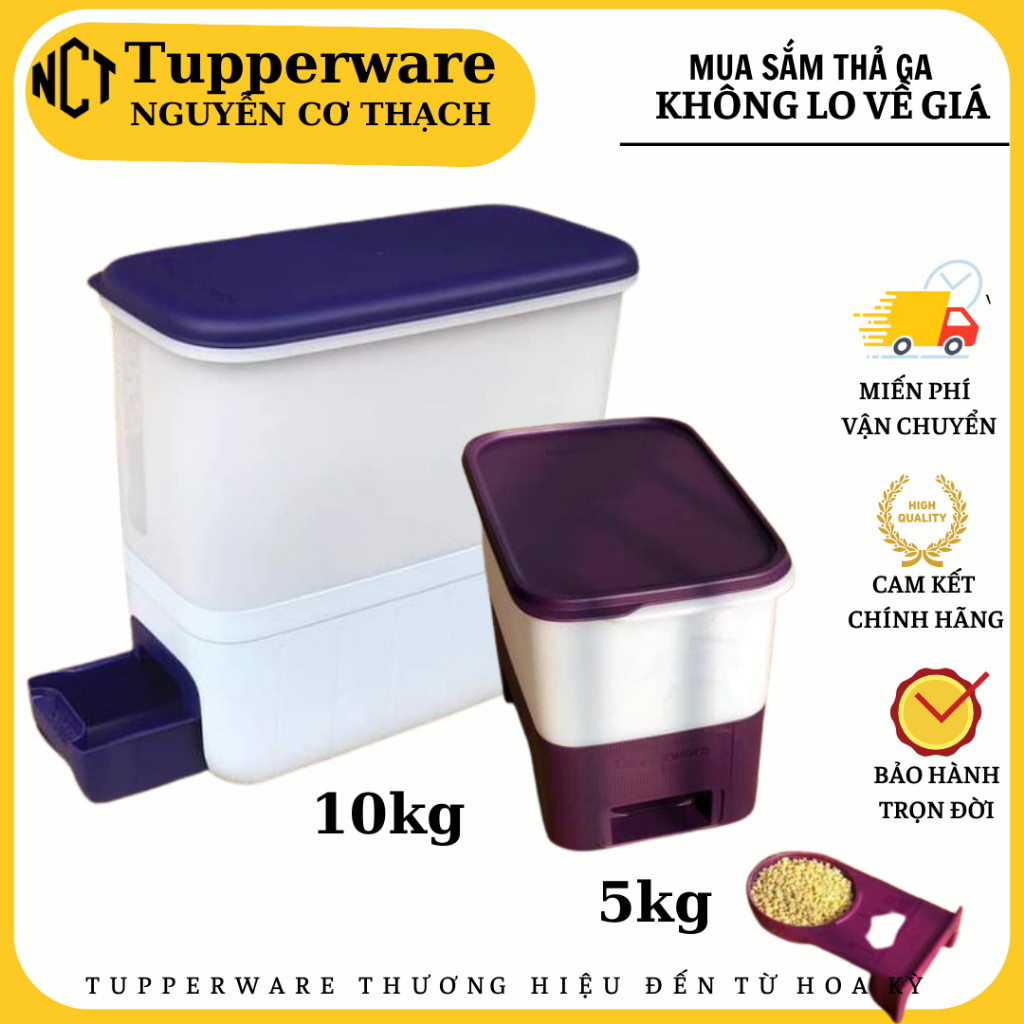 Thùng Gạo Rice Smart Aqua 10kg- Tupperware chính hãng | Shopee Việt Nam