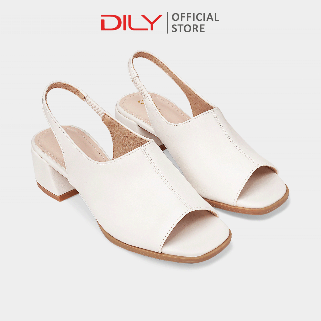 Giày sandal cao gót nữ DILY gót vuông quai ngang bản to ôm chân