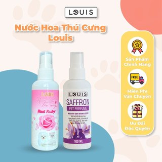 Nước Hoa Cho Chó Mèo LOUIS 100ml, Xịt Thơm Khử Mùi Thú Cưng Dưỡng Lông Thơm Lâu Chính Hãng