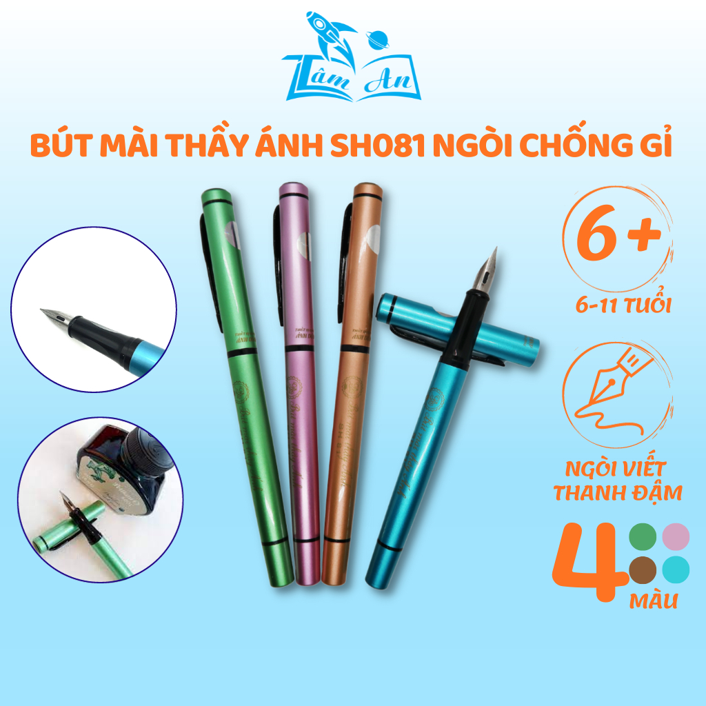 Ảnh Bút mài thầy ánh SH081 dòng bút calligraphy ngòi S không gỉ, nét chữ thanh mảnh - Nhà Sách Tâm An 1