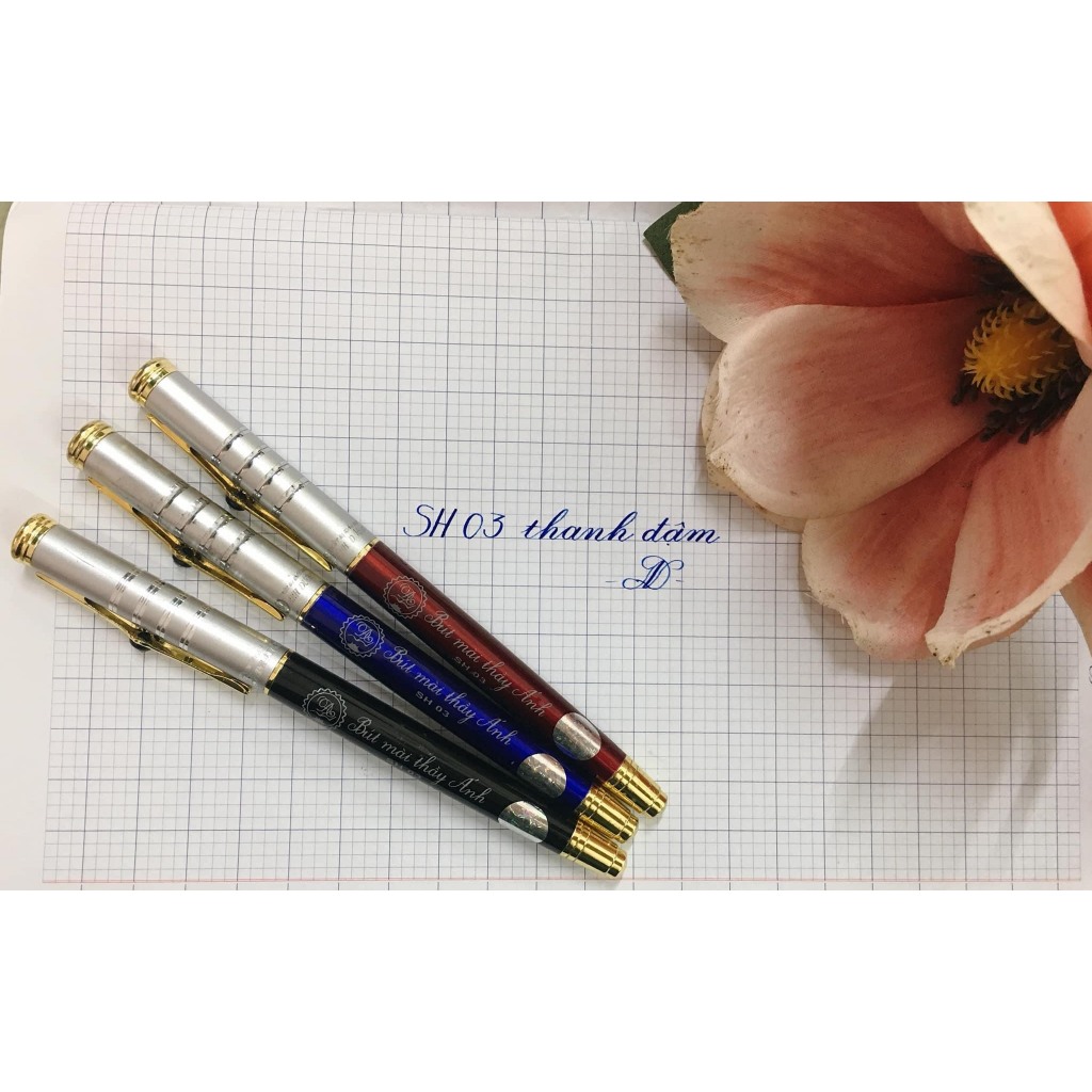 Ảnh Bút mài thầy ánh SH003 cao cấp ngòi bút trắng mảnh luyện chữ nét thanh nét đậm - Nhà Sách Tâm An 1