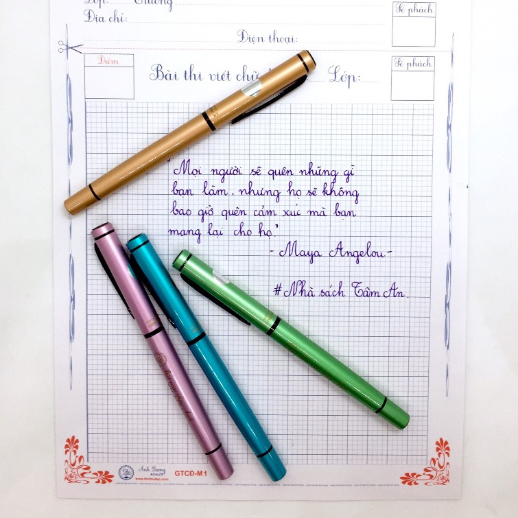 Ảnh Bút mài thầy ánh SH081 dòng bút calligraphy ngòi S không gỉ, nét chữ thanh mảnh - Nhà Sách Tâm An 4