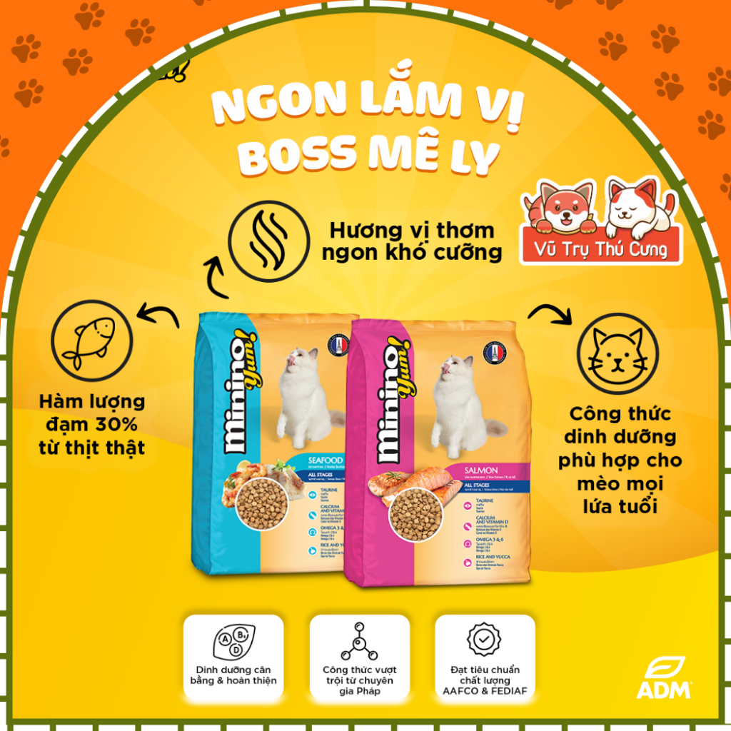 (1,5Kg) Thức Ăn Hạt Cho Mèo Mọi Lứa Tuổi MININO YUM