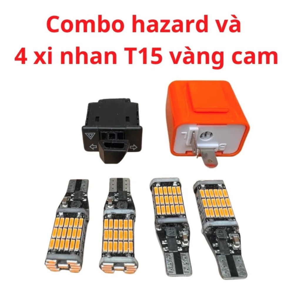 Công tắc xi nhan tích hợp Hazard + Cục chớp xi nhan 12V gắn nhiều