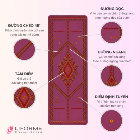 Thảm tập yoga Liforme Majestic Carpet 4.2mm - Maroon