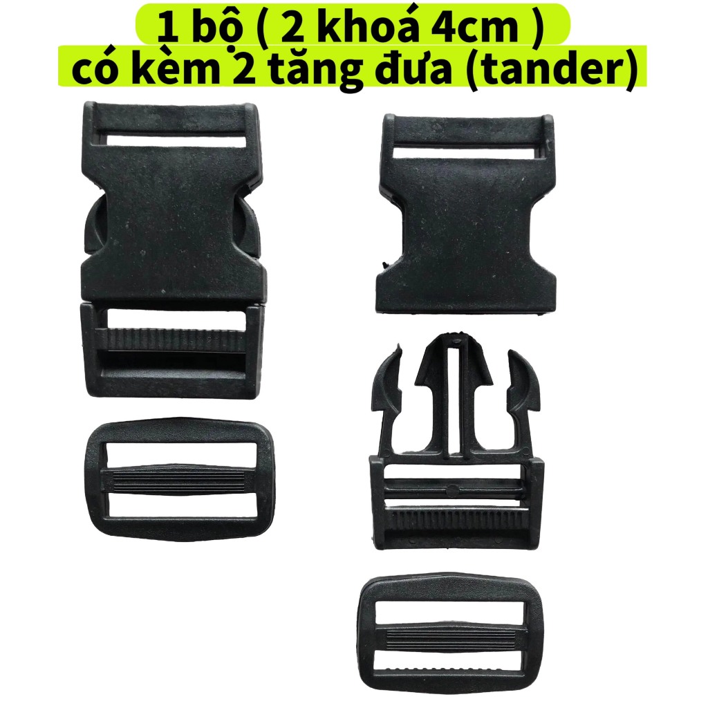 Khóa bóp nhựa dành cho balo, túi, đồ bảo hộ có kèm tander