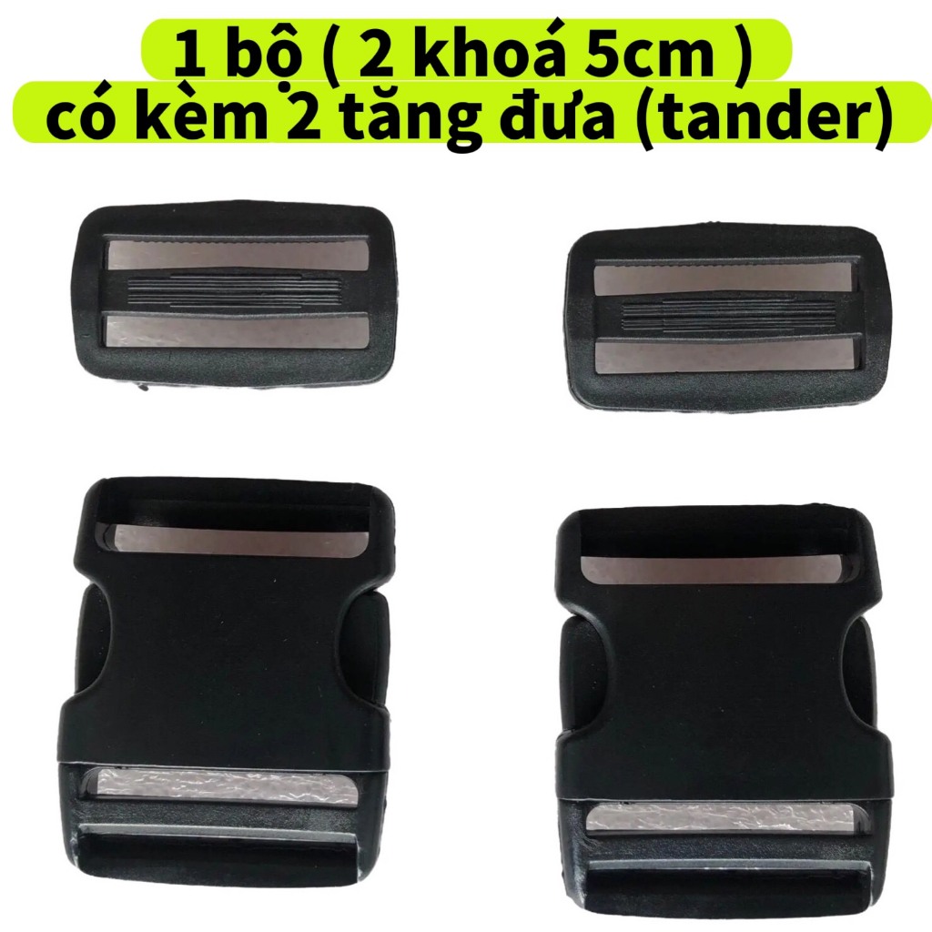 Bộ Khoá cài, khoá bóp, tander làm balo, túi đeo ,Khoá paracord, chốt cài quai cặp balo, khóa cài nhựa rẻ đẹp 1 cặp 2 cái
