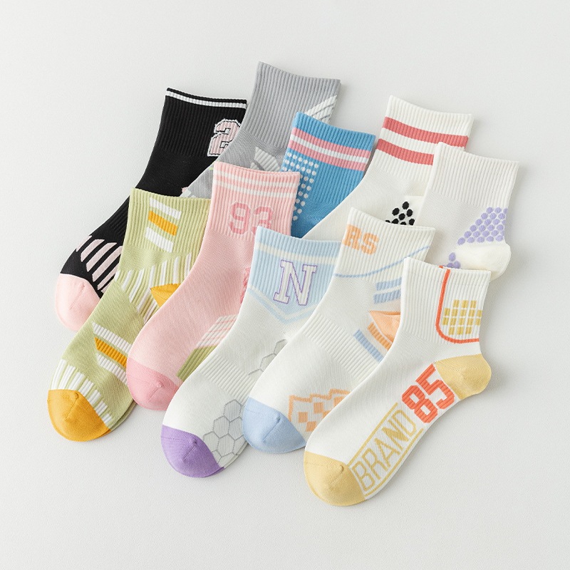 Vớ Tất cotton cổ lửng 10 màu hỗ trợ chống trượt phong cách trẻ trung, năng động