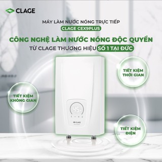 Máy nước nóng trực tiếp CLAGE CEX9 Plus, Chống Giật, Điều Khiển Thông Minh - Hàng Chính Hãng