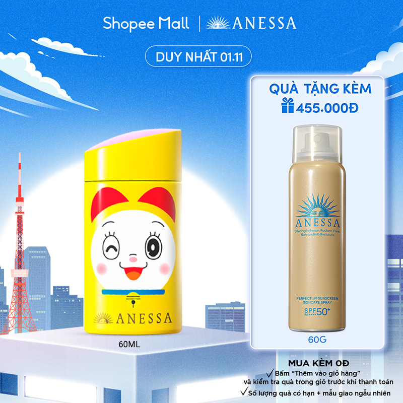Sữa chống nắng dịu nhẹ cho da nhạy cảm và trẻ em SPF 50+ PA++++ 60ml_Doraemon