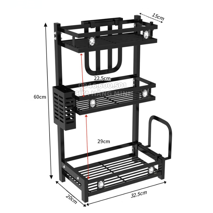 Kệ Đựng Gia Vị 3 Tầng Sơn Tĩnh Điện