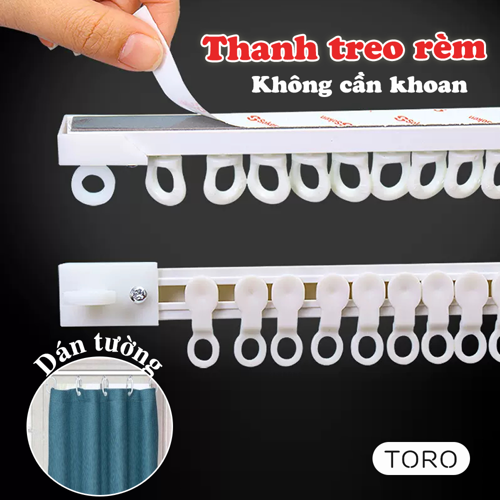Thanh treo rèm dán tường chịu lực không cần khoan TORO ray trượt đa ...