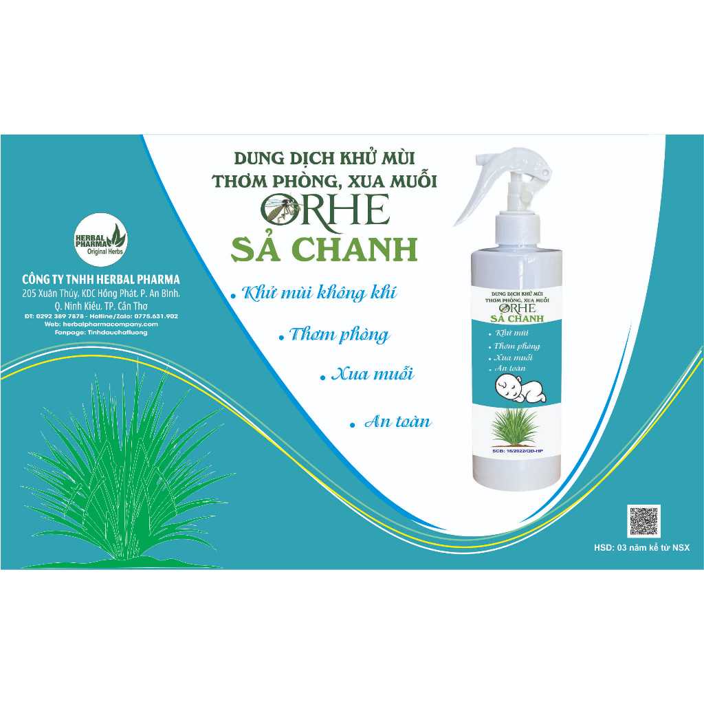 XỊT THƠM PHÒNG, KHỬ MÙI, XUA MUỖI SẢ CHANH ORHE