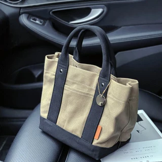 Túi Xách Vải canvas Cao Cấp Nhiều Ngăn Đơn Giản Phong Cách Nhật Bản Mẫu Mới 2023 Túi vuông nhỏ đi chơi hàng ngày