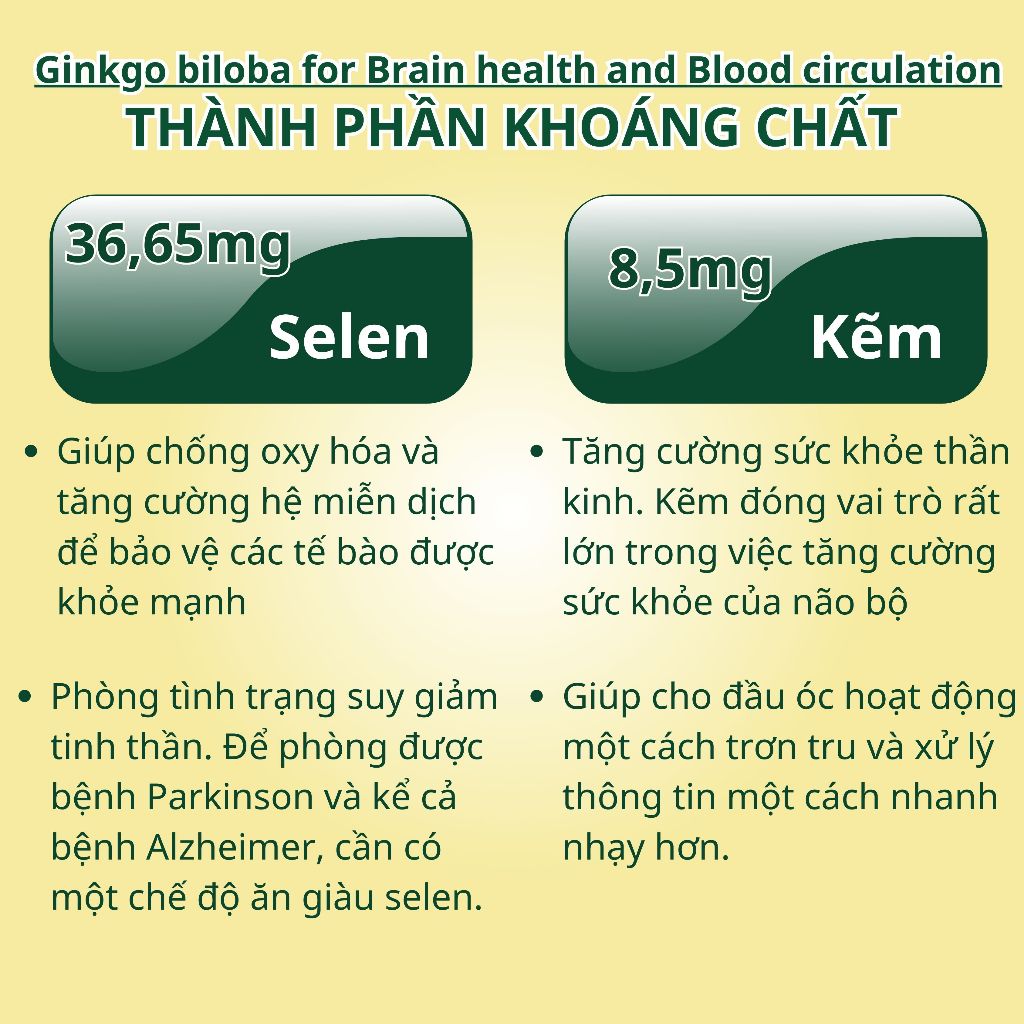 Ảnh Viên uống bổ não NUTRIONELIFE Ginkgo Biloba Tăng Cường Trí Nhớ,Giảm Đau Đầu,Chóng Mặt,Rối Loạn Tiền Đình 20 Viên 3