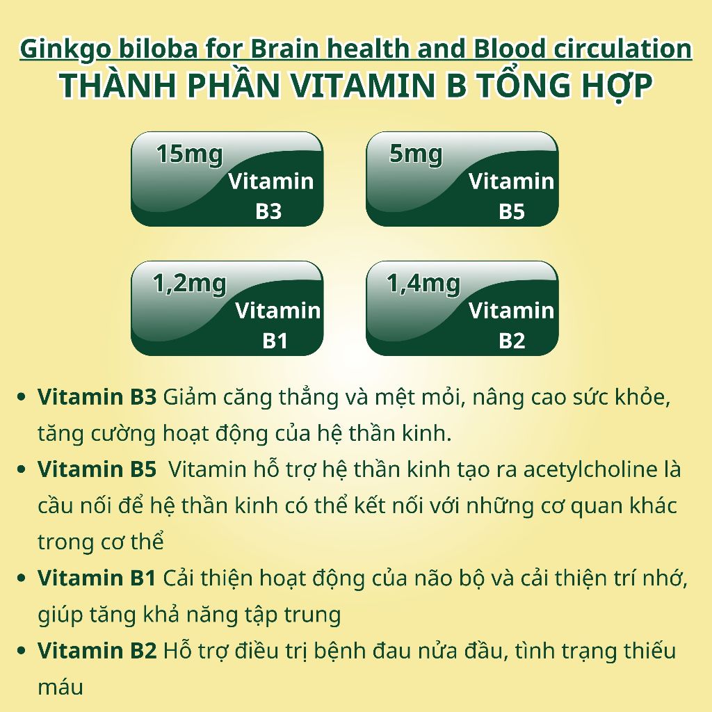 Ảnh Viên uống bổ não NUTRIONELIFE Ginkgo Biloba Tăng Cường Trí Nhớ,Giảm Đau Đầu,Chóng Mặt,Rối Loạn Tiền Đình 20 Viên 4